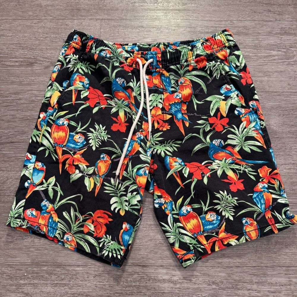 Forever 21 Shorts Mens Small Tropical Black Floral Tropical Costal Beach Casual